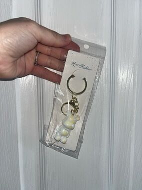 Iridescent White Bear Keychain/Bag Charm